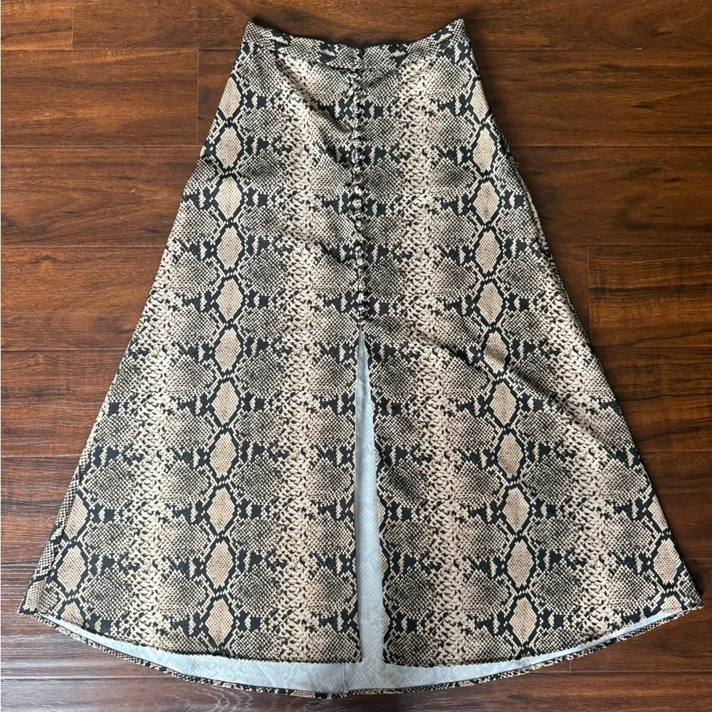 Zara Woman Midi Snakeskin Skirt XS - Picture 3 of 7